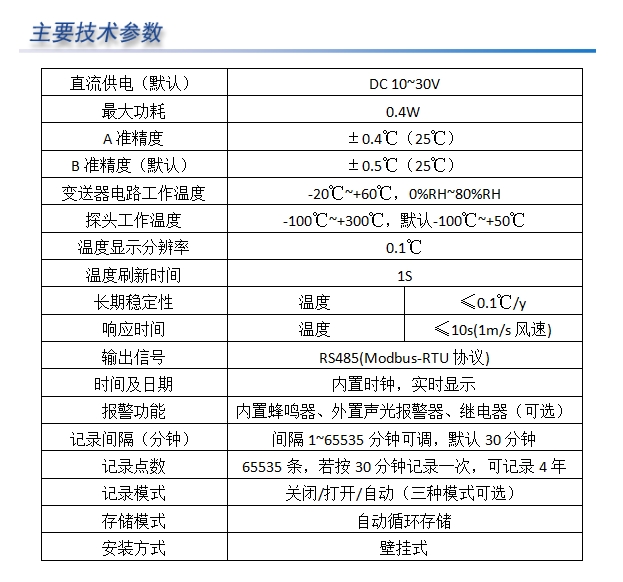 485型单温度变送记录仪