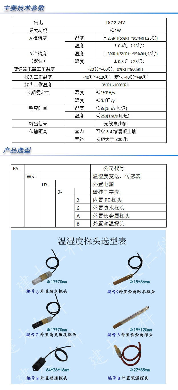 无线电壁挂王字壳外置电源内置探头