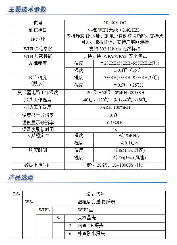 WIFI温湿度变送记录仪内置PE头