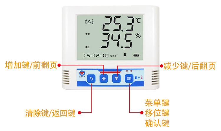 WIFI温湿度变送记录仪内置PE头
